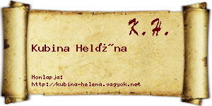 Kubina Heléna névjegykártya